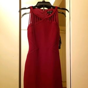 Guess bodycon dress dark red burgundy size 0
